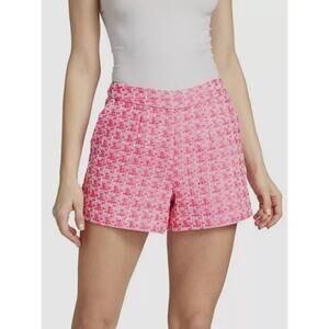 L'AGENCE Ashton Tweed Shorts Barbie Pink Size 6 Gingham Preppy Luxe Old Money